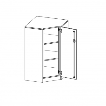 Innenecke als Schrank, 3 OH, Für 40cm tiefe Schrankwände,  rechts B/H/T 70x118x70cm 